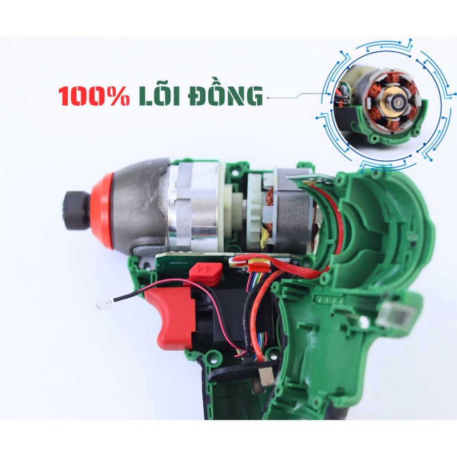 [Chính hãng] Combo Máy khoan HM-ID1610BL - Máy Chuyên vít Himoki HM-CD140N Kèm 2 pin 1 sạc