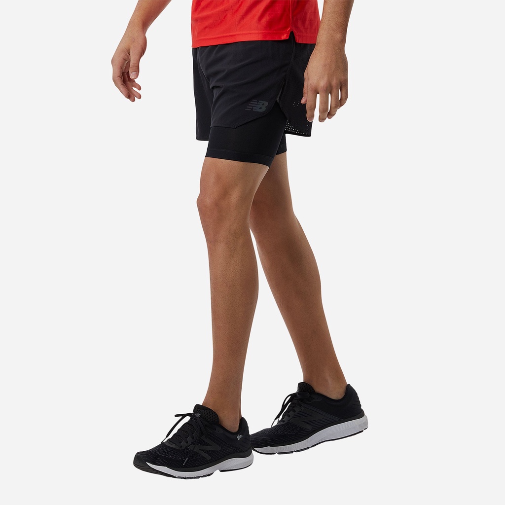 Quần ngắn thể thao nam New Balance APP RUNNING SHORTS M BLACK - MS23282BK