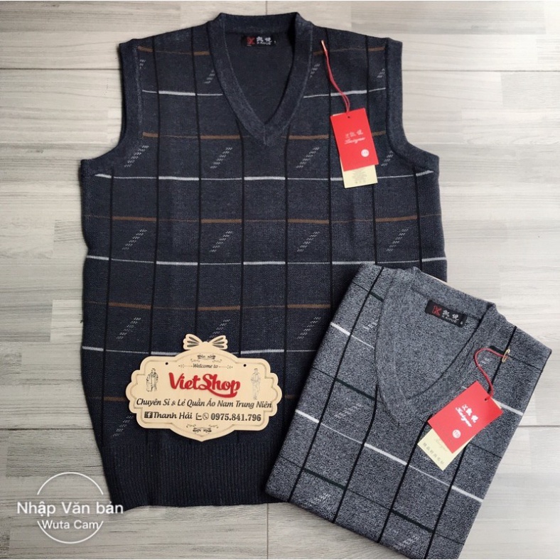 hàng đẹp Quảng Châu Trung Quốc Áo gile len nam lứa tuổi trung niên hàng Quảng Châu Trung Quốc chất đ