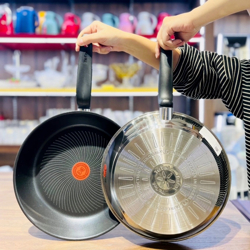 Chảo Chống Dính Inox Tefal Primary Dùng Cho Bếp Từ Size 20cm, 24cm, 26cm, 28cm Hàng Chính Hãng