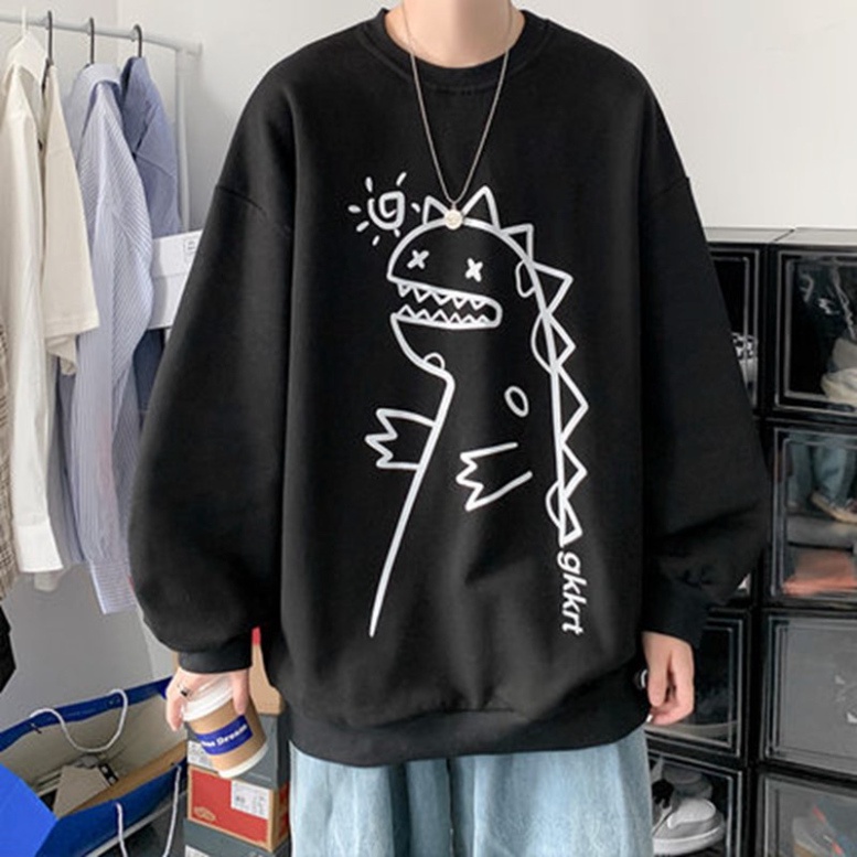 Áo sweater nam unisex form rộng len nỉ ngoại local brand đẹp cặp hai bạn trẻ ulzzang korea oversize dày mịn KHỦNG LONG