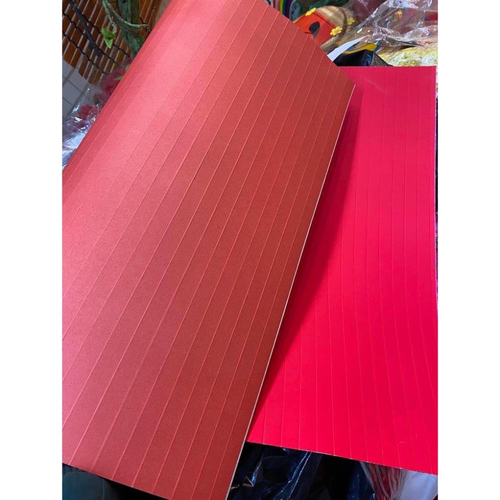 Giấy gấp quạt đỏ nhung trang trí, khổ 55x80cm, có nếp gấp sẵn hàng đẹp Only Store