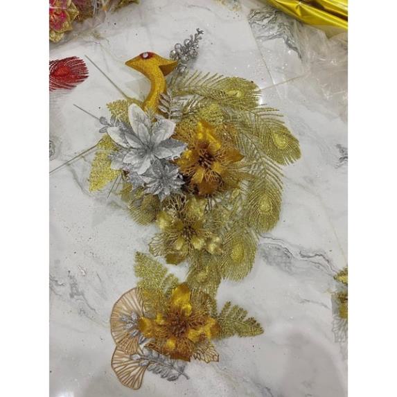 Set Tráp Công phượng kim tuyến, set làm tháp bánh trang trí tết siêu xinh Only Store