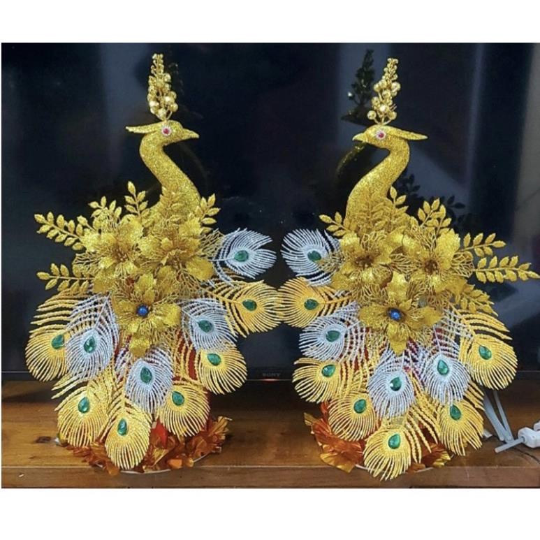 Set Tráp Công phượng kim tuyến, set làm tháp bánh trang trí tết siêu xinh Only Store