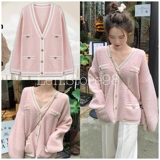 Áo khoác nữ, áo len cadigan phối cúc ngọc siêu xinh