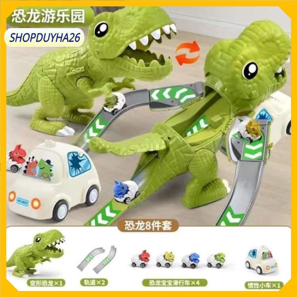 Bộ đồ chơi khủng long ôm xe tặng kèm phụ kiện, đồ chơi cao cấp dành cho bé