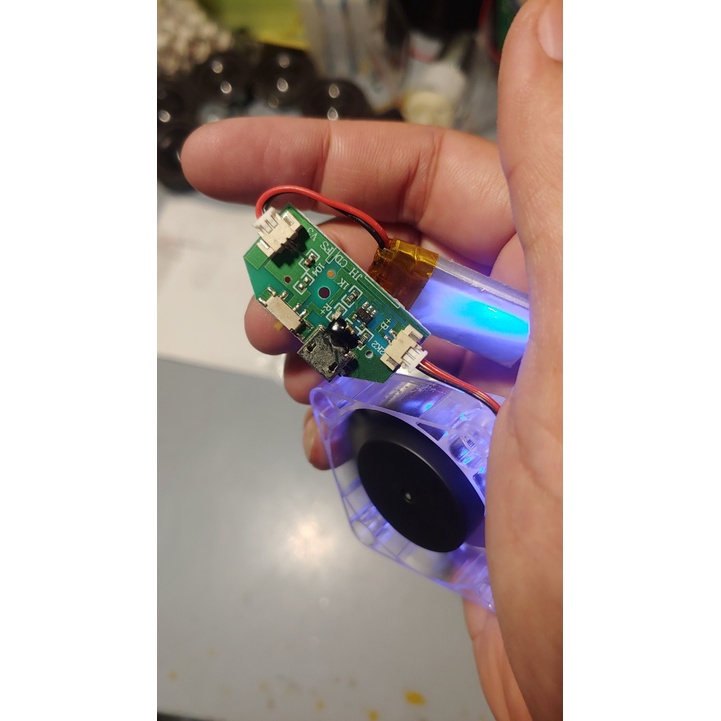 Combo quạt pin sạc có led