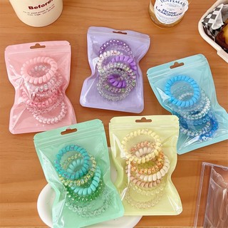 Set 6 dây cột tóc lò xo nhiều màu sắc dễ thương cho nữ