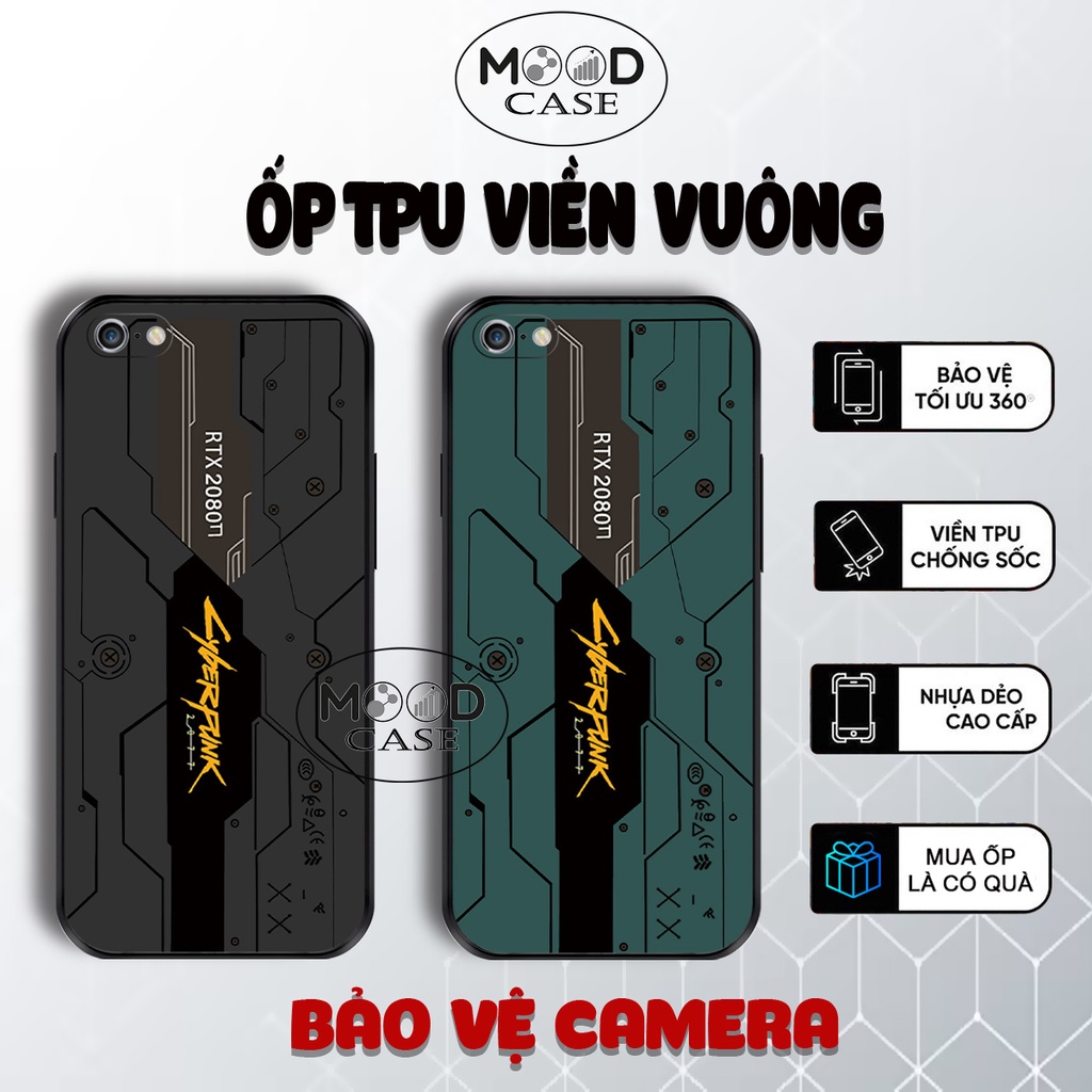 Ốp cạnh vuông Iphone 5,5SE,6,6S,6 Plus,6S Plus,7,8,7Plus,8Plus BẢO VỆ CAM - MoodCase