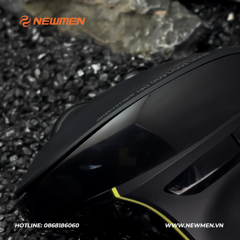 Chuột không dây Newmen F1000,công thái học,hạn chế mỏi tay,1600DPI,2 chế độ kết nối,dùng cho PC/Mac/-BH 24 tháng