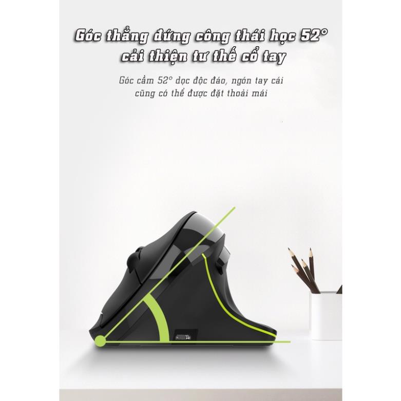 Chuột không dây Newmen F1000,công thái học,hạn chế mỏi tay,1600DPI,2 chế độ kết nối,dùng cho PC/Mac/-BH 24 tháng