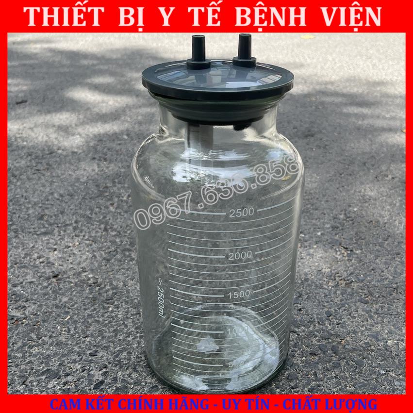 Bình đựng dịch 2500ml bằng thủy tinh cho máy hút dịch 2 bình