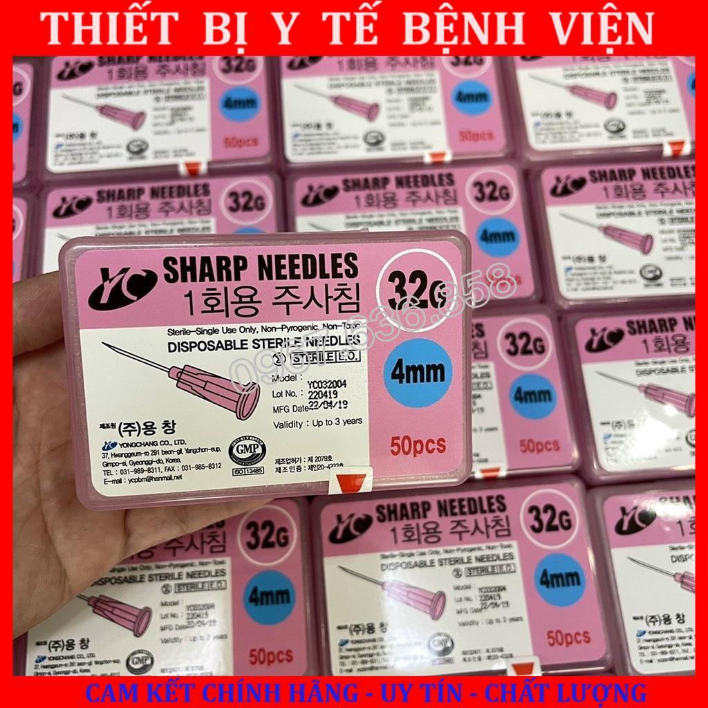 Đầu kim meso 30G 32G 34G 4mm Hàn Quốc Kim tiêm dưỡng chất căng bóng da