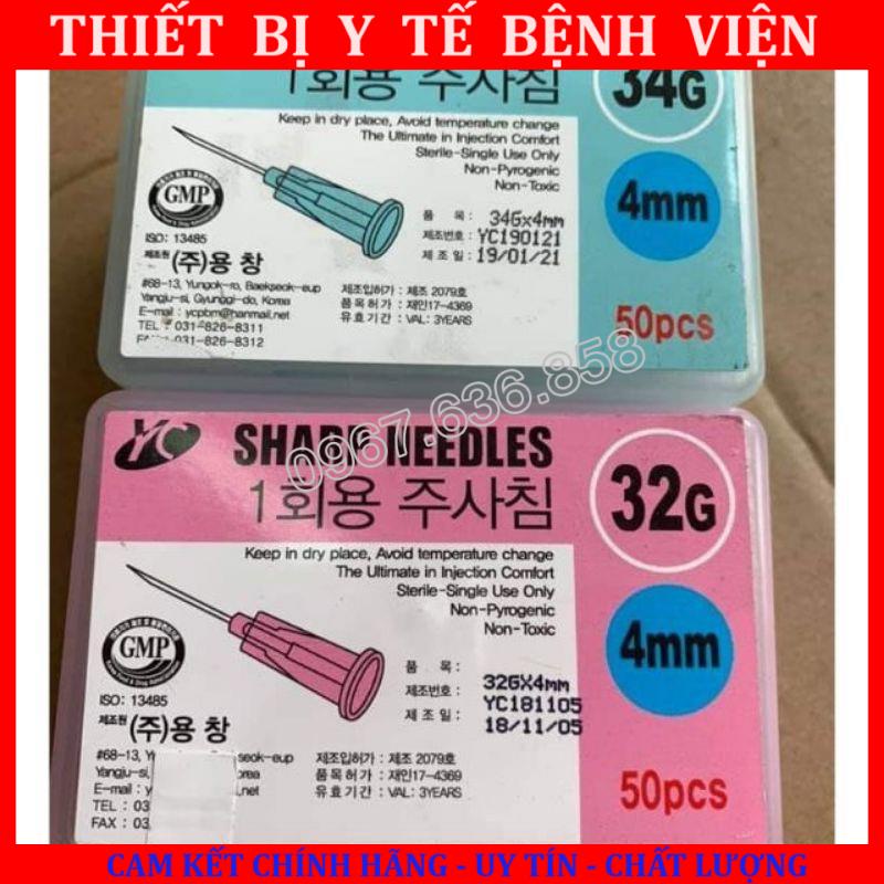 Đầu kim meso 30G 32G 34G 4mm Hàn Quốc Kim tiêm dưỡng chất căng bóng da