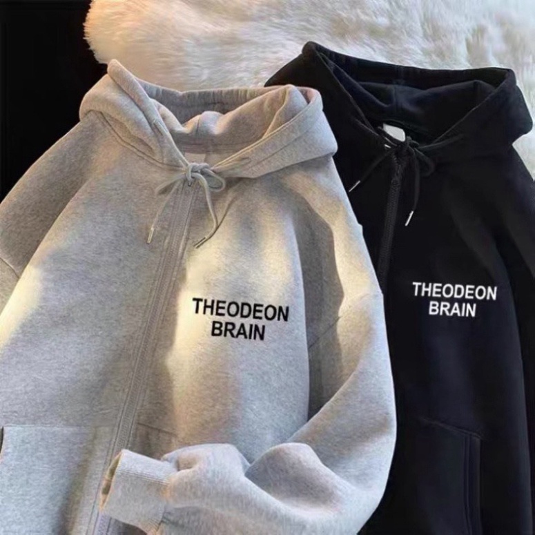 Áo khoác hoodie zip có khoá kéo chất nỉ bông quảng châu siêu dày in hình chữ  BRAN , 336 , SORB , JUNE