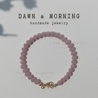 Hồng Mountbatten hạt dày ~4mm - Vòng tay nữ hạt pha lê thủy tinh làm thủ công