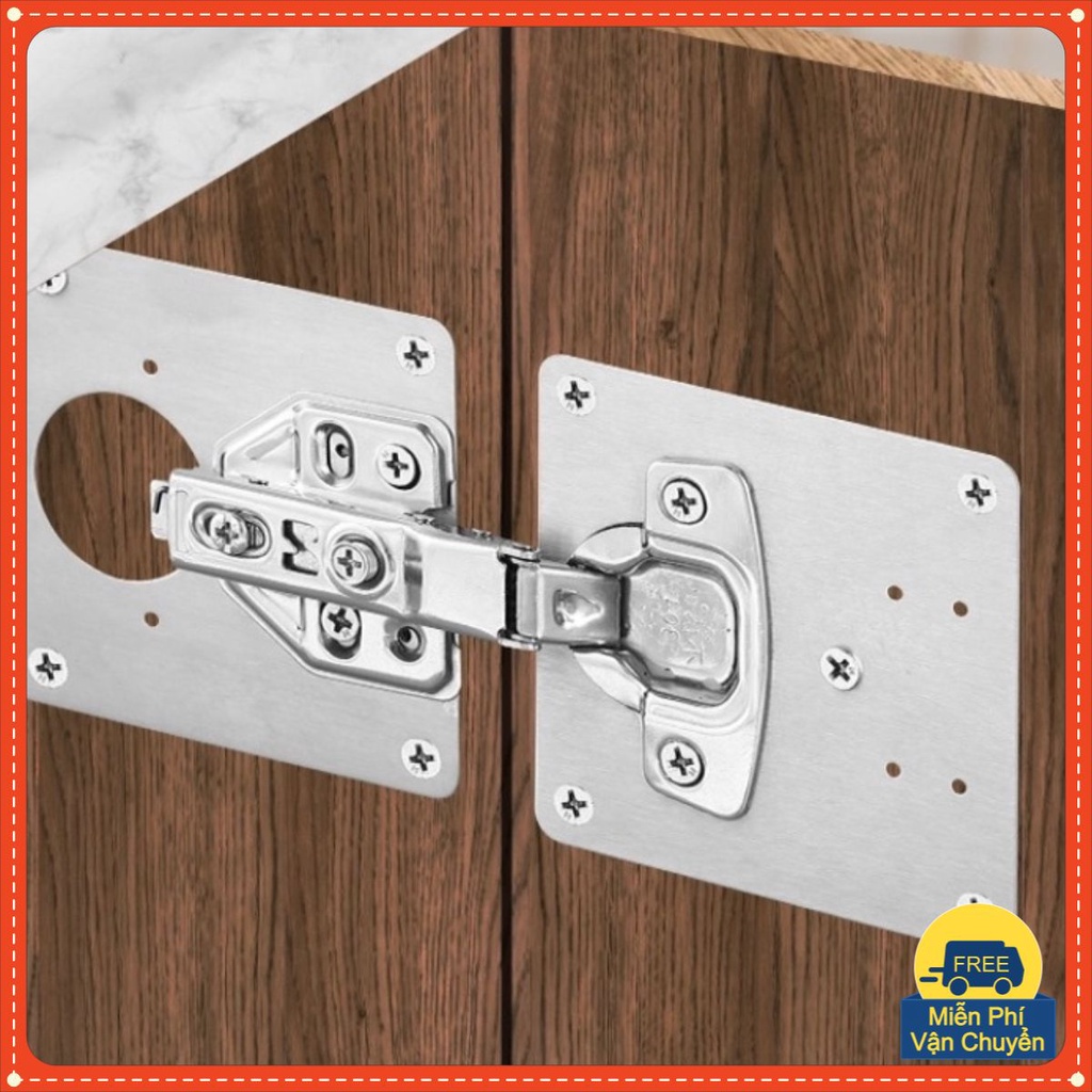 COMBO 10 Tấm thép sửa bản lề cửa gỗ, tủ nhựa, tủ bếp, pad thép sửa cửa gỗ - tặng kèm 6 đinh vít phù hợp mọi loại bản lề