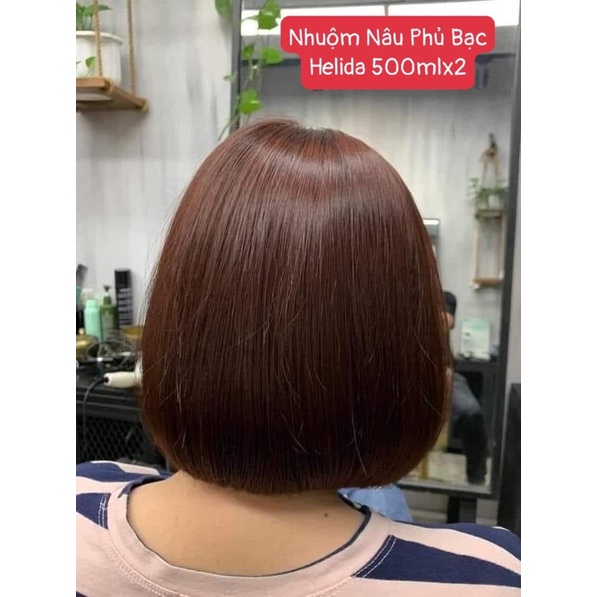 Nhuộm nâu socola phủ bạc Helida ăn bạc 500mlx2