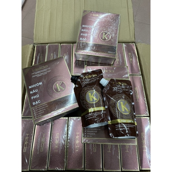 Nhuộm nâu socola phủ bạc Helida ăn bạc 500mlx2