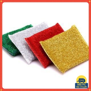 Combo 4 Miếng Cước Rửa Chén Bát nhiều màu kim tuyến sạch đẹp
