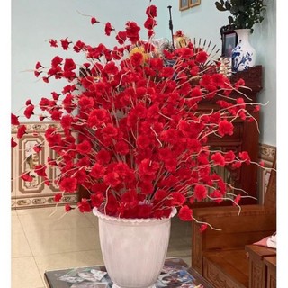 ★ Cành hoa đào râu trang trí (thân cành màu trắng)