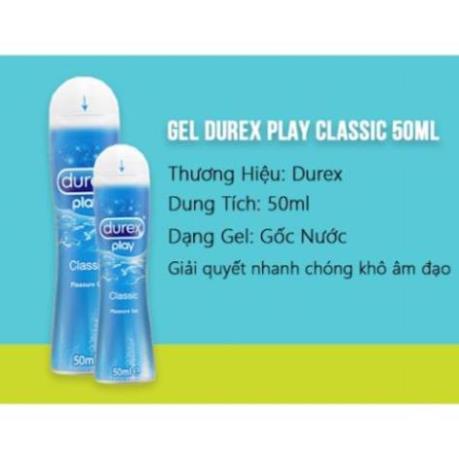 Gel bôi trơn Durex Play Classic 50ml. Gel Gốc Nước An Toàn, Hết Khô Hạn, Tăng Tiết Nhờn, Yêu Lôi Cuốn