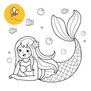 Bộ 50 Tranh Tô Màu Nàng Tiên Cá đẹp nhất cho bé Đồ Chơi Giấy A4, A5