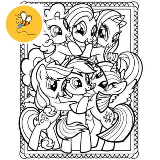 Bộ 50 tờ tranh tô màu ngựa pony, kì lân cho bé size a5 màu sáp, màu chì - đồ chơi giấy