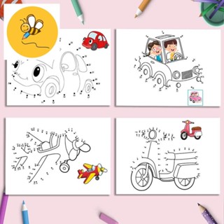 Bộ 50 Tranh Vẽ Nối Số Tô Màu Cho Bé Chủ Đề Phương Tiện Giao Thông - Đồ Chơi Trẻ Em Giấy Thủ Công Trí Tuệ NS107