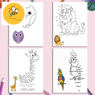  Bộ 50 Tranh Vẽ Nối Số Tô Màu Cho Bé Chủ Đề Động Vật - Đồ Chơi Trẻ Em Giấy Thủ Công Trí Tuệ NS105 