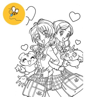 Line art tranh tô màu anime nhật combo 10 tranh, giấy dầy đẹp