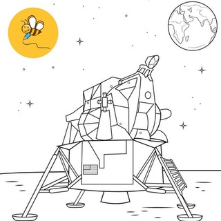 Tranh tô màu trạm nasa - bộ 10 tờ tranh tô màu dành cho màu sáp, màu chì - tranh tô màu