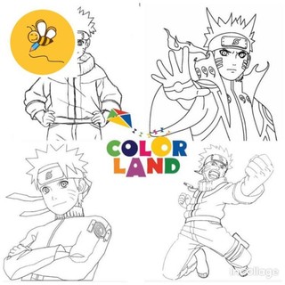 Tranh tô màu naruto - bộ 20 tờ tranh tô màu a4 a5 dành cho màu sáp, màu chì - tranh tô màu