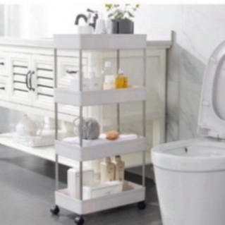 Kệ để đồ đa năng 4 tầng có bánh xe đẩy chuyên dụng cho spa, phòng tắm nhà bếp