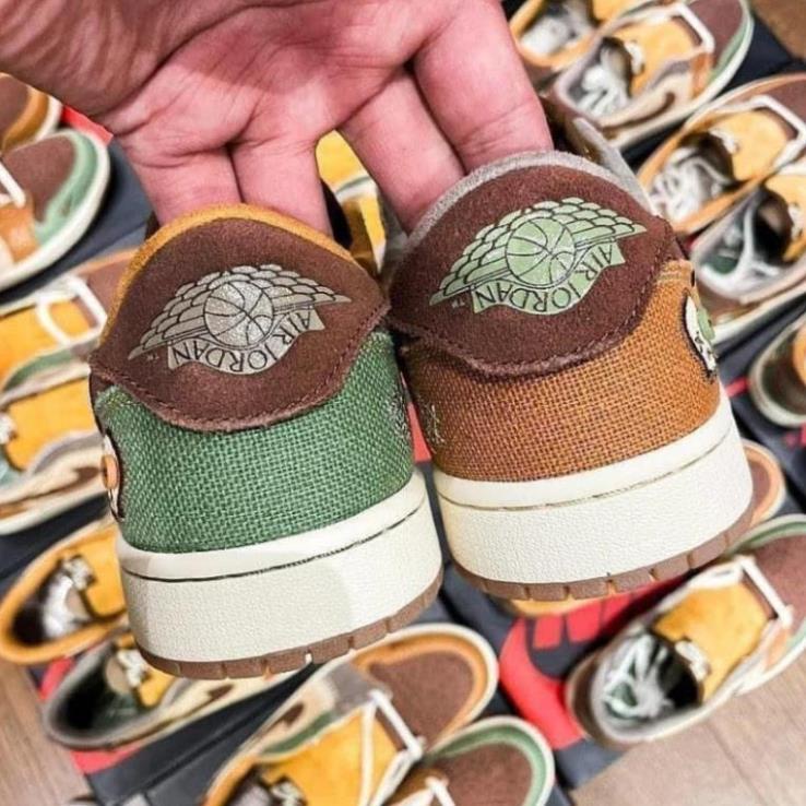 Giày Thể Thao Jordan 1 Retro Low OG Zion Williamson Voodoo Hot 2023, Giày Sneaker Jd1 Thổ Cẩm Retro Dành Cho Nam Nữ