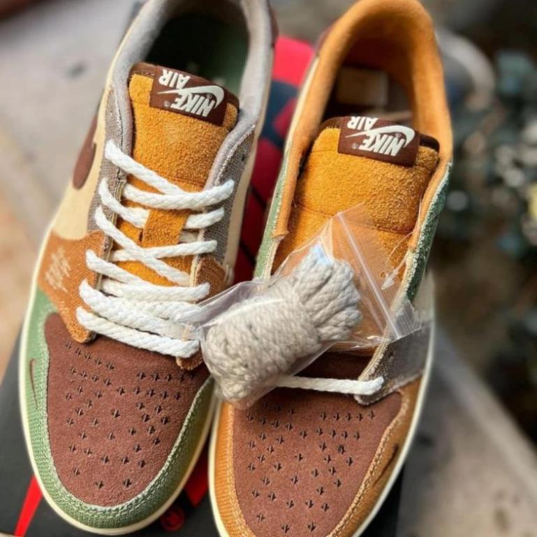 Giày Thể Thao Jordan 1 Retro Low OG Zion Williamson Voodoo Hot 2023, Giày Sneaker Jd1 Thổ Cẩm Retro Dành Cho Nam Nữ