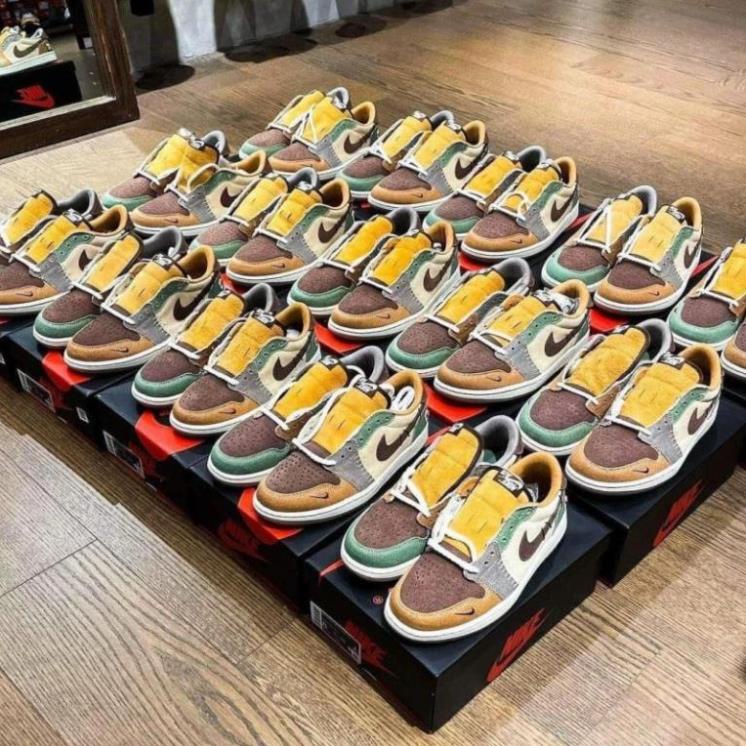 Giày Thể Thao Jordan 1 Retro Low OG Zion Williamson Voodoo Hot 2023, Giày Sneaker Jd1 Thổ Cẩm Retro Dành Cho Nam Nữ