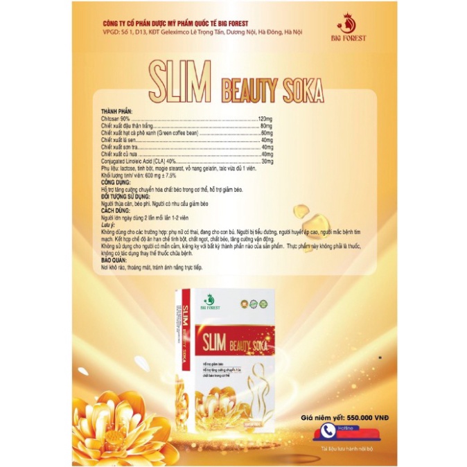 SLIM BEAUTY SOKA viên uống giảm cân an toàn, hiệu quả