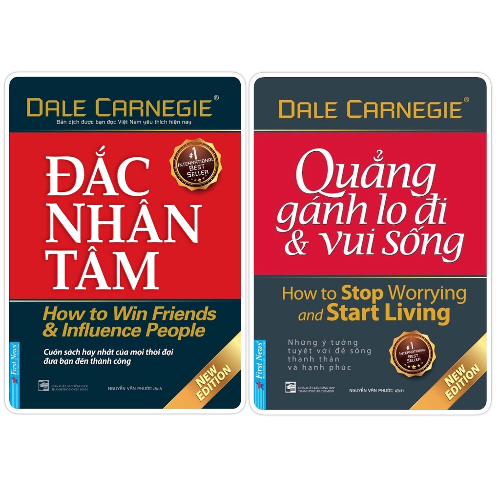 Sách Sách - Combo Đắc Nhân Tâm (Khổ Nhỏ) + Quẳng Gánh Lo Đi Và Vui Sống (Khổ Nhỏ) - Freeship