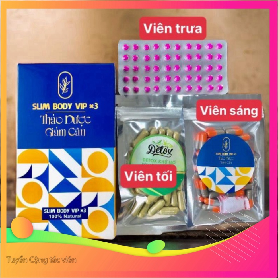 HOT  Thảo dược giảm cân Slim Body Vip X3 siêu mạnh liệu trình giảm cân