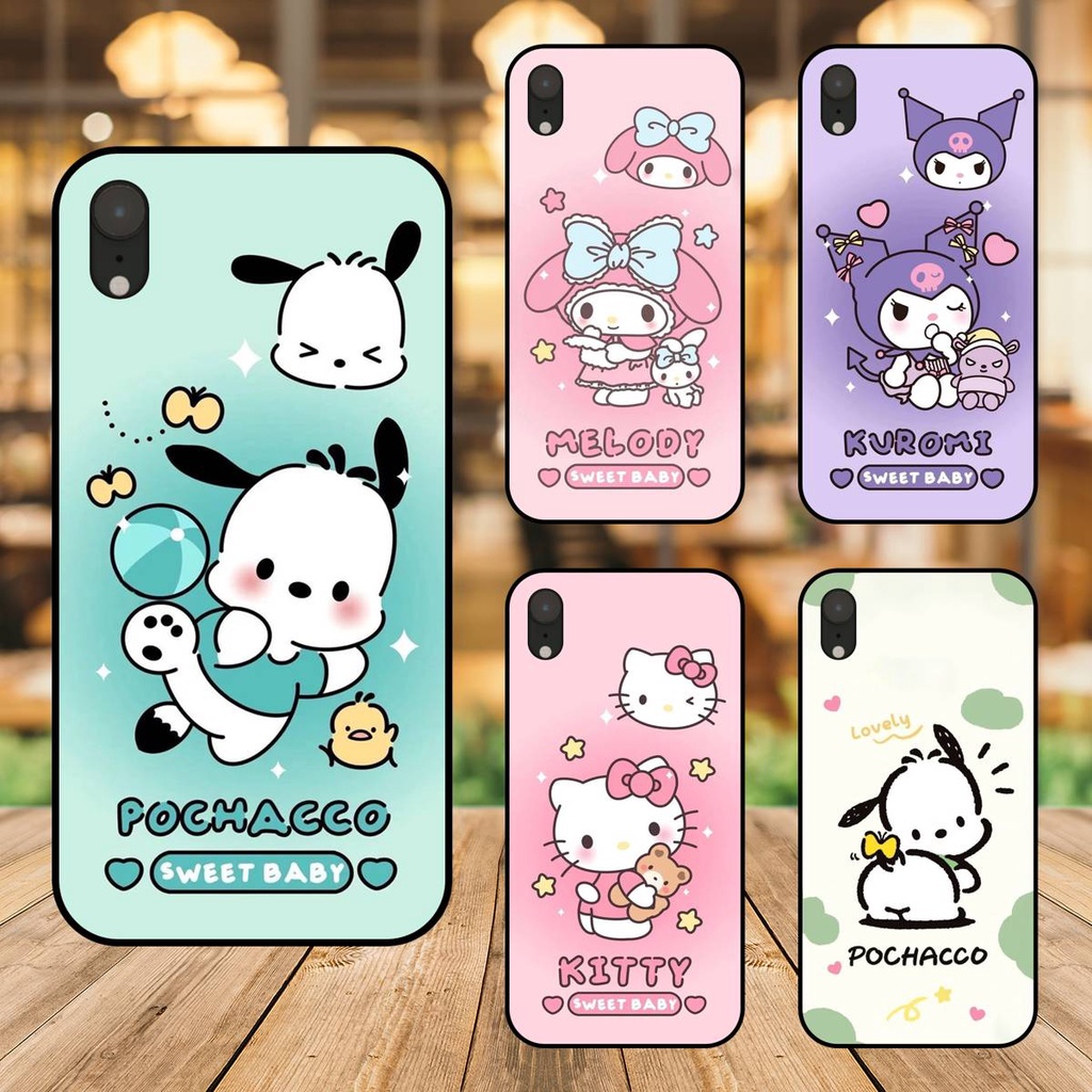 Ốp lưng điện thoại iPhone Xr viền đen Cartoon Cute