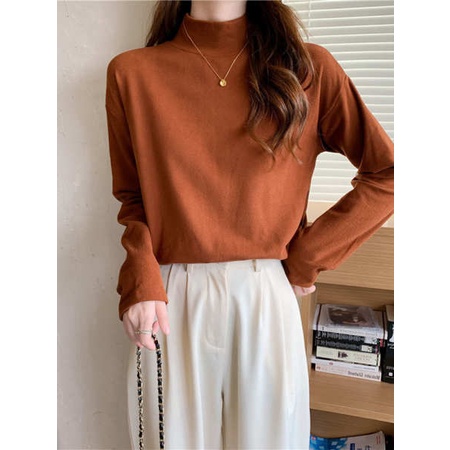 Áo sweater Nhung Cổ Cao Tay Dài Phong Cách Đức Thời Trang Thu Đông Cho Nữ