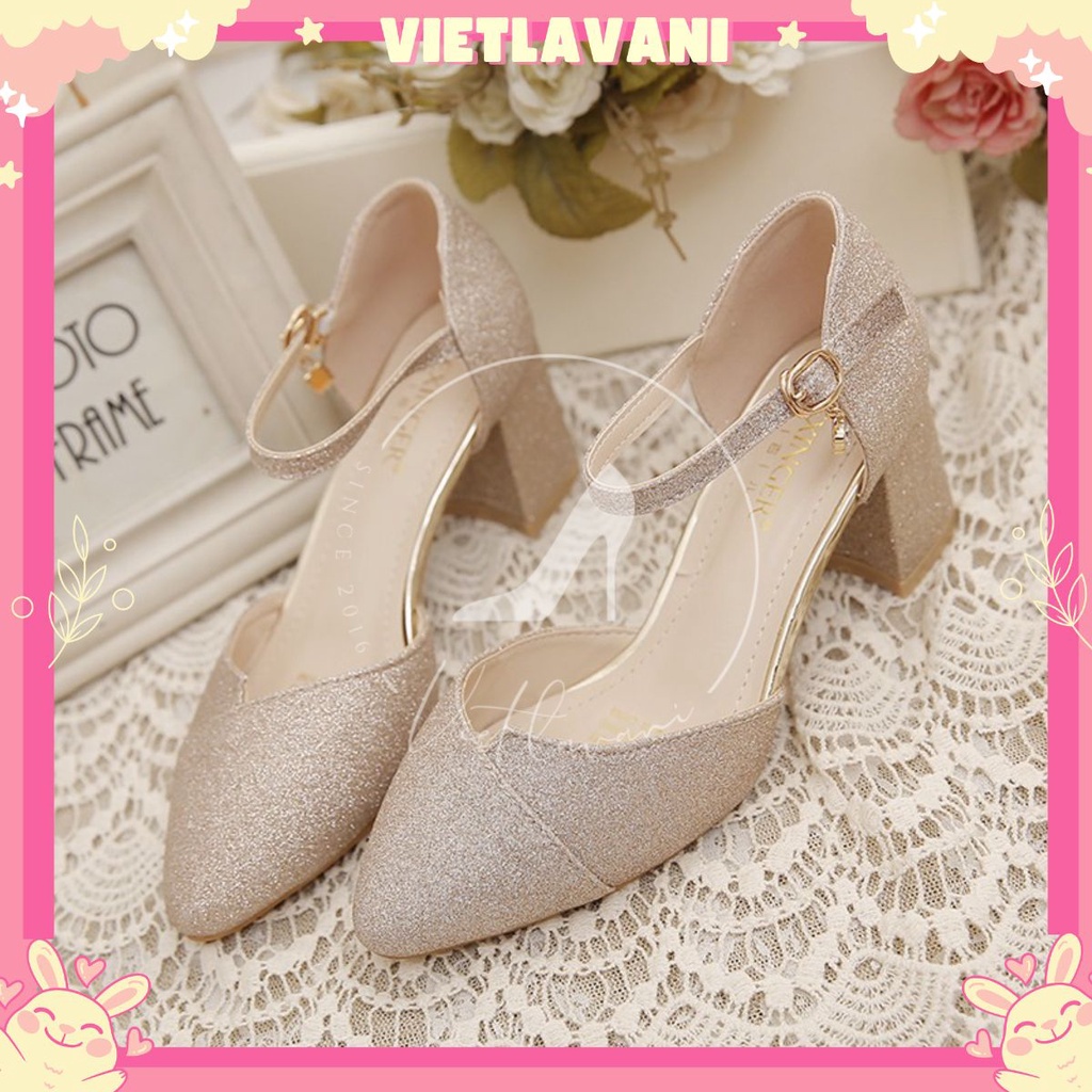 Giày Nữ Thời Trang Nhũ Phong Cách Trang Trọng Cao 5CM mã LCC24