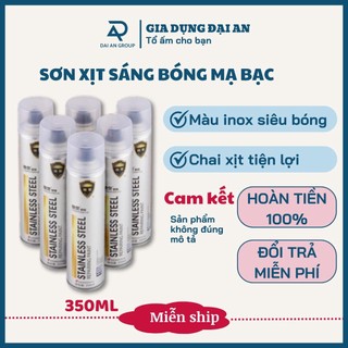 Sơn Xịt Mạ Bạc Sáng Bóng 350ml - Chai Sơn Mạ Bạc Siêu Bóng