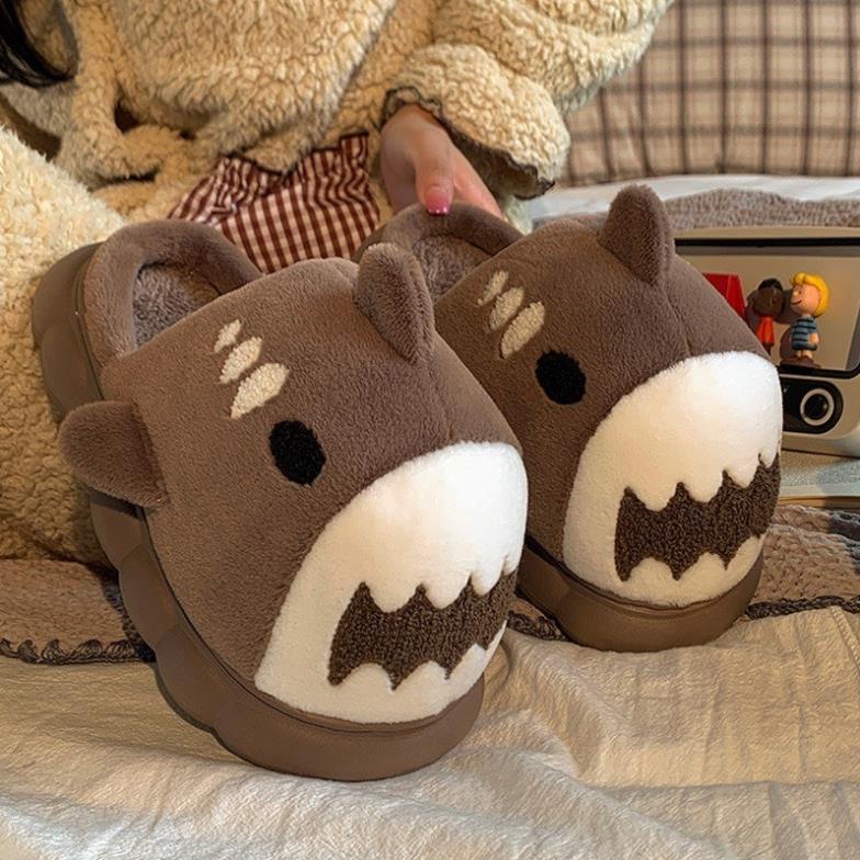 Dép quai ngang nữ, dép lông cá mập đi chơi, đi trong nhà cute dễ thương