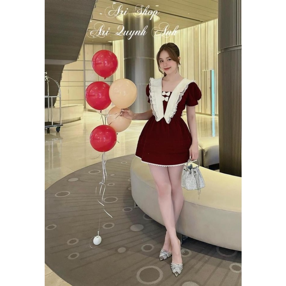 Đầm Xòe Nữ Cổ Bèo Dáng Ngắn Chất Tapta Hot 2024 CC0078 TEROMI