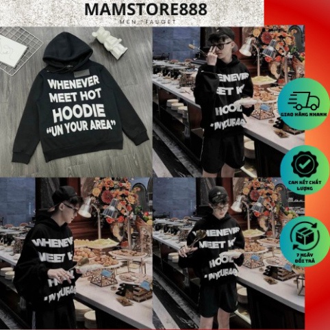 Áo Hoodie Nam Boy Phố Whenever Chữ Nổi Trước Ngực , Áo Hoodie Travis scott Nam Nữ Vải Nỉ Bông Dày Dặn