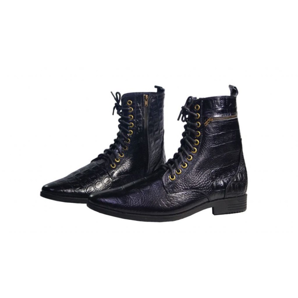 Giày boot nam da bò thật dập vân cá sấu .Bảo hành 12 tháng.Mã số: B164