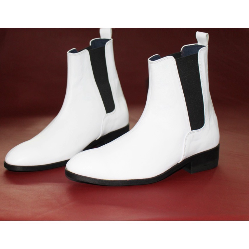 Giày boot nam chelsea màu sáng da bò thật. Mã số: B193