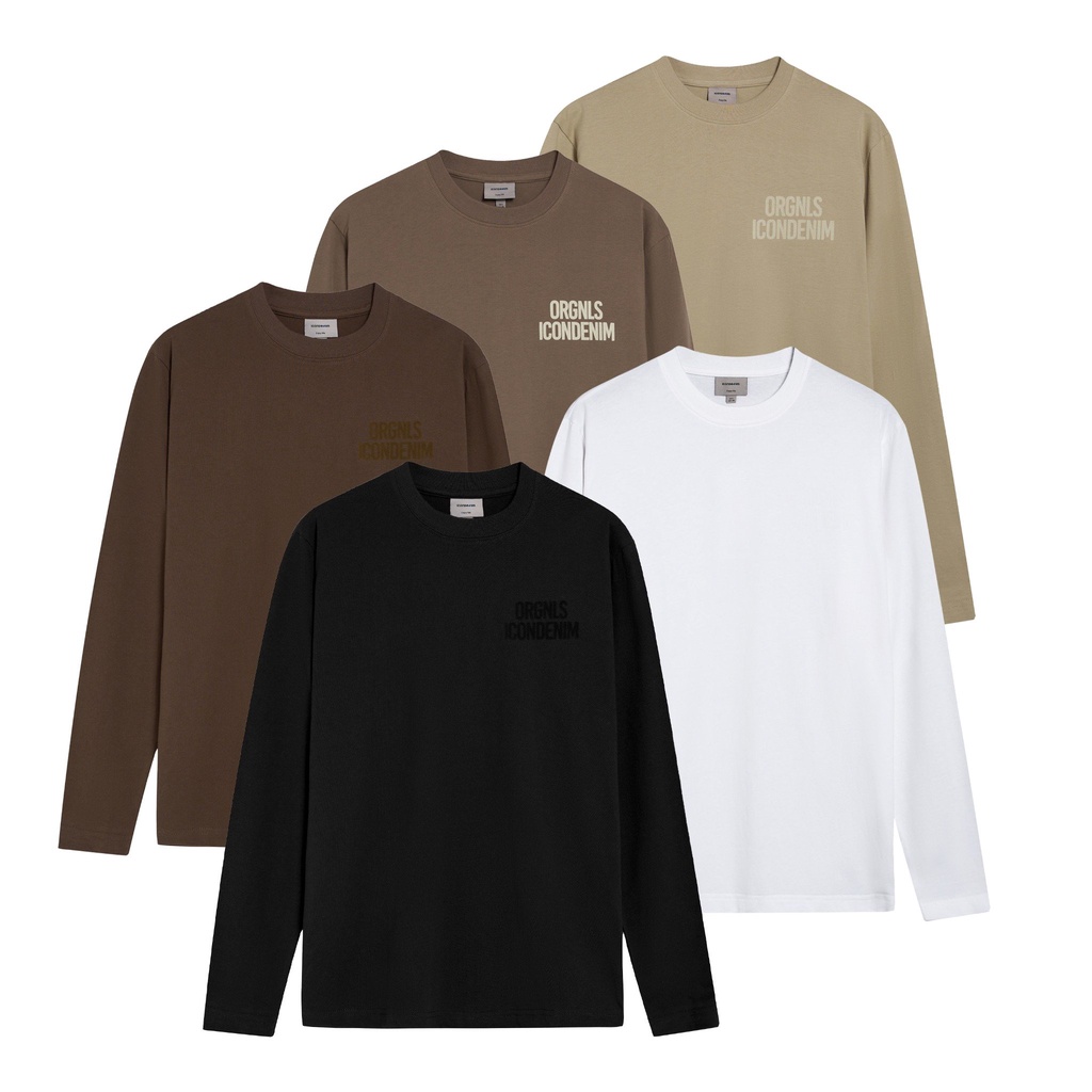 Áo Thun Nam Tay Dài ICONDENIM Regular Orgnls 220GSM ATID0283